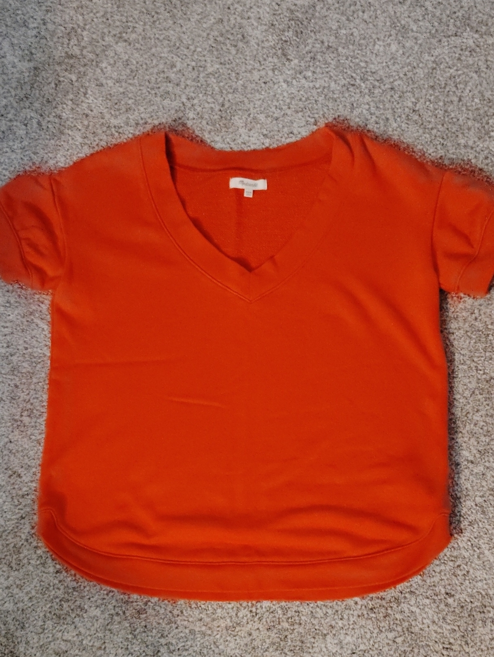 Madewell Orange V-Neck Short Sleeve Sweater Tee